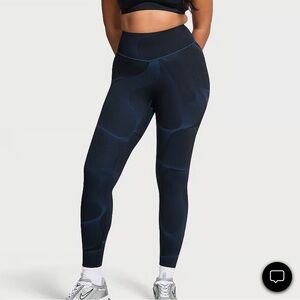 NWOT Victoria’s Secret Elevate Blue Marble High-Waist Textured Leggings